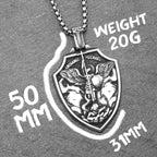Archangel Michael Shield Pendant — Stainless Steel