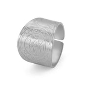 HIPEE Retro Punk Style Cross Celtic Knot Opening Ring for Men Seven Pointed Star Magic Formation Open Rings Couple Jewelry Gift