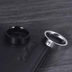 Unisex Retro Punk Style Jesus Cross Ring 6/8MM Black Silver Fashion Religious Prayer Jewelry for Men And Women Halloween Gift