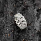 Iced Out Ring Stainless Steel Mesh CZ