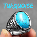 Black Turquoise Ring — Stainless Steel