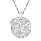 Viking Calendar Rune Medallion Pendant Necklace — Stainless Steel