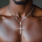 Iced Out Cross Pendant — 925 Silver