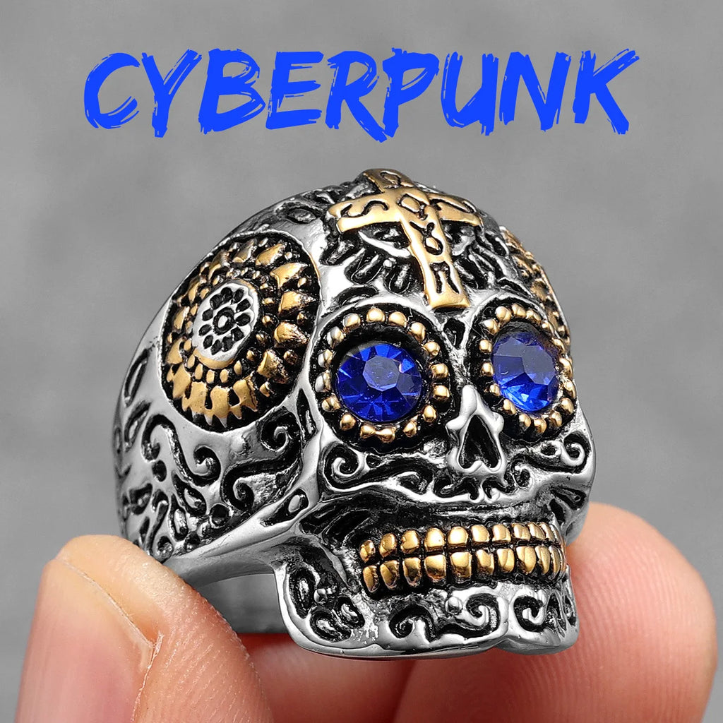 Cyberpunk Skull Ring — Stainless Steel