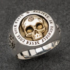 Adjustable Silver Colour Skull Rings for Men Women Male World War Soldier Thai Silver Colour Ring Jewelry Anillos