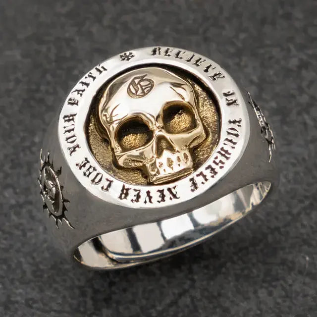 Adjustable Silver Colour Skull Rings for Men Women Male World War Soldier Thai Silver Colour Ring Jewelry Anillos