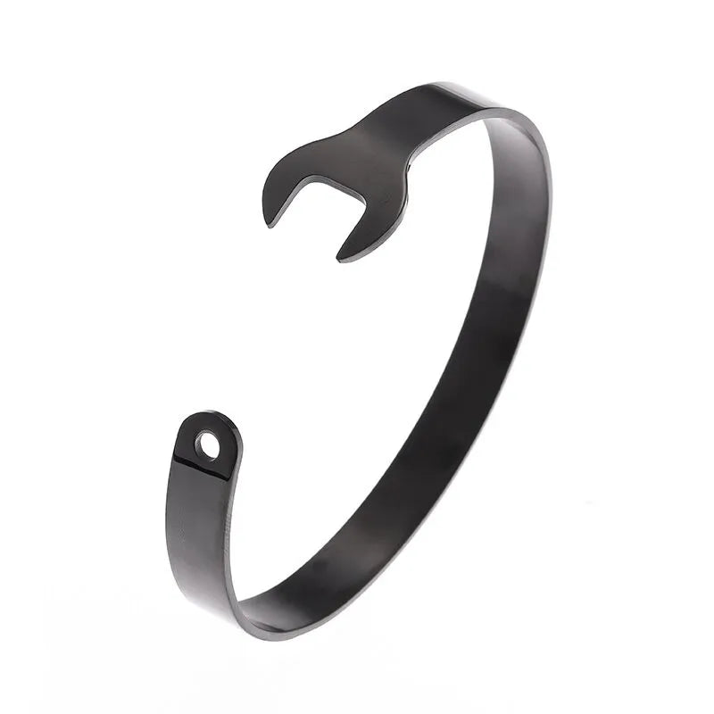 Fashion Design Stainless Steel Curved Tableware Fork Open Bracelet Men and Women Personality Charm Hip Hop Casual