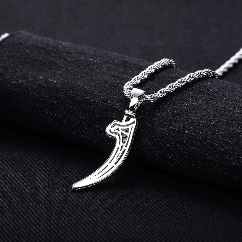 Iced Out Wolf Tooth Pendant Necklace