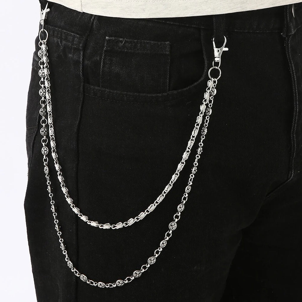 Harajuku Double-Layer Waist Jeans Chain — Mixed Metal