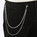 A Harajuku Style Street Hip-Hop Jeans Chain with Personalized Punk Style Double-Layer Waist Chain for Men and Women Accessories