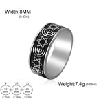 EUEAVAN Star of David Rings Stainless Steel Classic Hexagram Menorah Ring for Women Men Jewish Jewelry Gift
