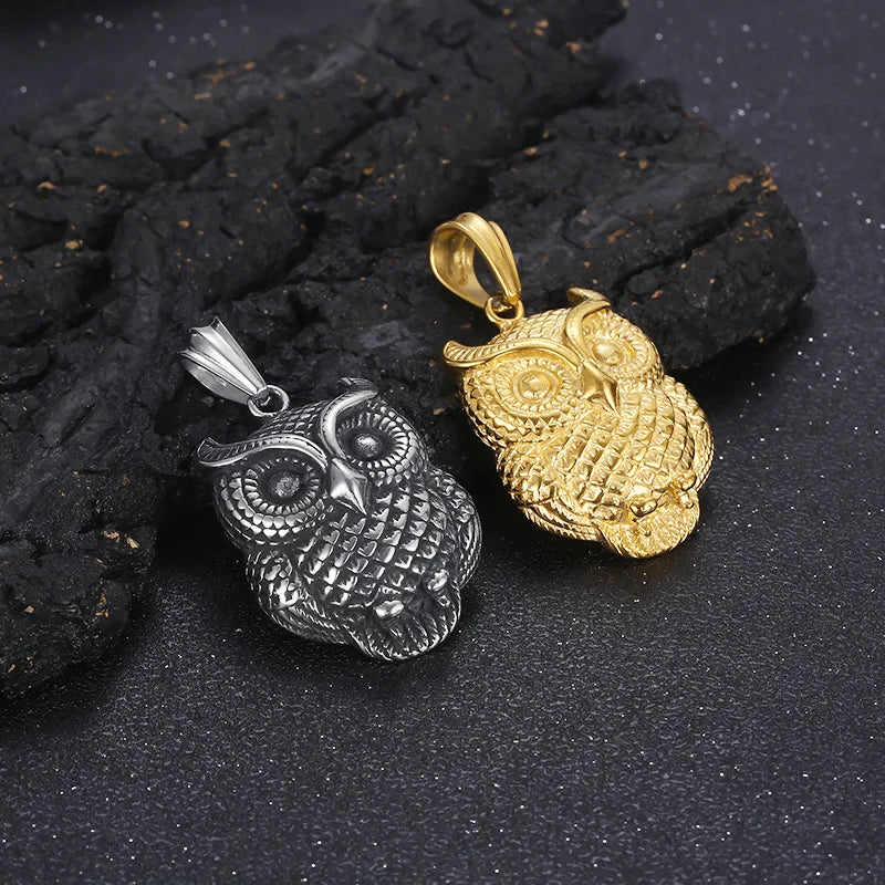 Punk classic animal pendant accessory Stainless steel stylish male Owl pendant
