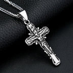 Vintage Jesus Cross Pendant — 316L Stainless Steel