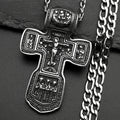 Jesus Crucifix Cross Orthodox Necklace for Women Men Stainless Steel Christian Believer Chain Necklace Vintage Charm