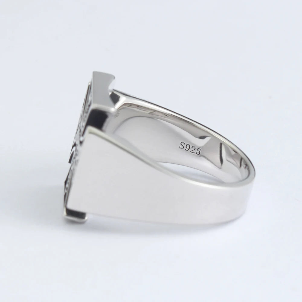 Cross Signet Ring — 925 Silver