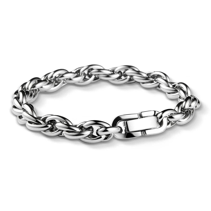 Classic Stainless Steel Cuban Chain Bracelet Fashion Men's Street Hip Hop Punk Titanium Steel Bracelet Fashion Men's Jewelry Gif