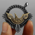 YQ Viking Crow 316L Stainless Steel Pendant Necklace For Men Punk Pirate Chain Jewelry Accessories