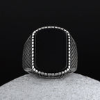 Trendy 2022 New Onyx Stone Ring Luxury Suitable For Man With Gifts Party Wedding Male Ring Jewelry Accessories Couple