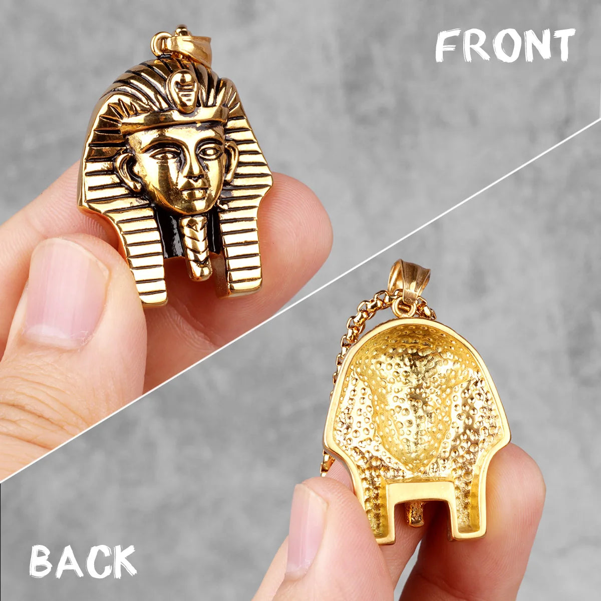 Egyptian Pharaoh Stainless Steel Pendant Necklace