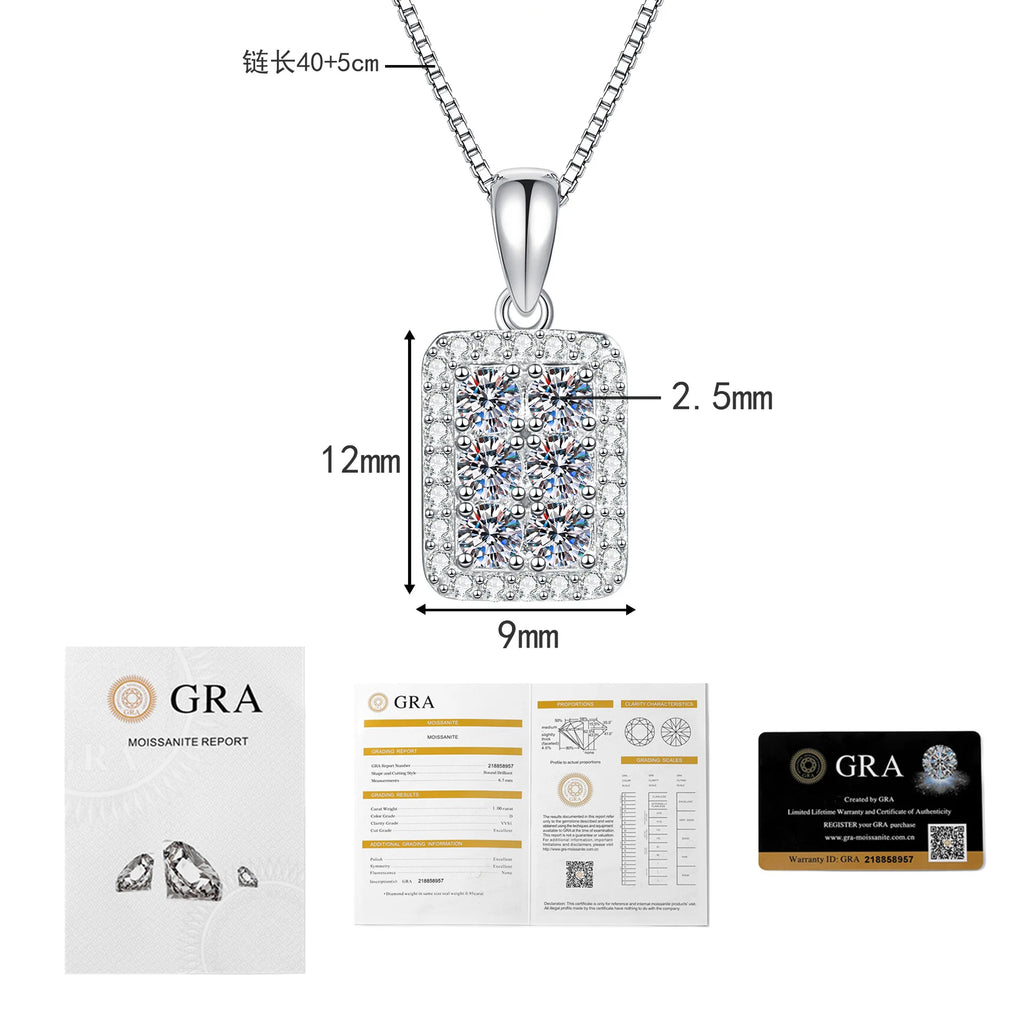 100% 18K Real Platinum PT950 moissanite necklace full of diamonds sparkling simple light luxury pendant clavicle chain