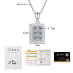 100% 18K Real Platinum PT950 moissanite necklace full of diamonds sparkling simple light luxury pendant clavicle chain