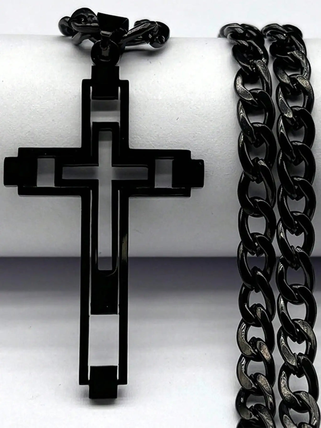 2025 Hip Hop Cross Stainless Steel Chain Necklace, Gold Long Pendant Necklace, Unisex