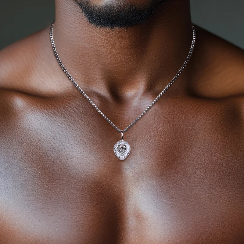 Iced Out Lion Pendant — 925 Silver