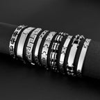 Chunky Men Bracelet,Thick Stainless Steel Strap Chain Link Wristband,Punk Male Jewelry Gift