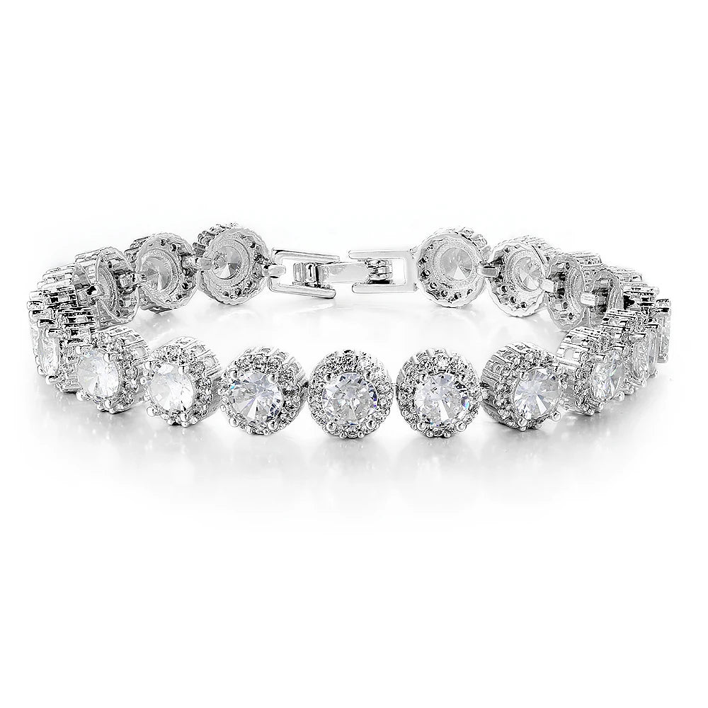 Iced Out Zirconia Bracelet — Silver