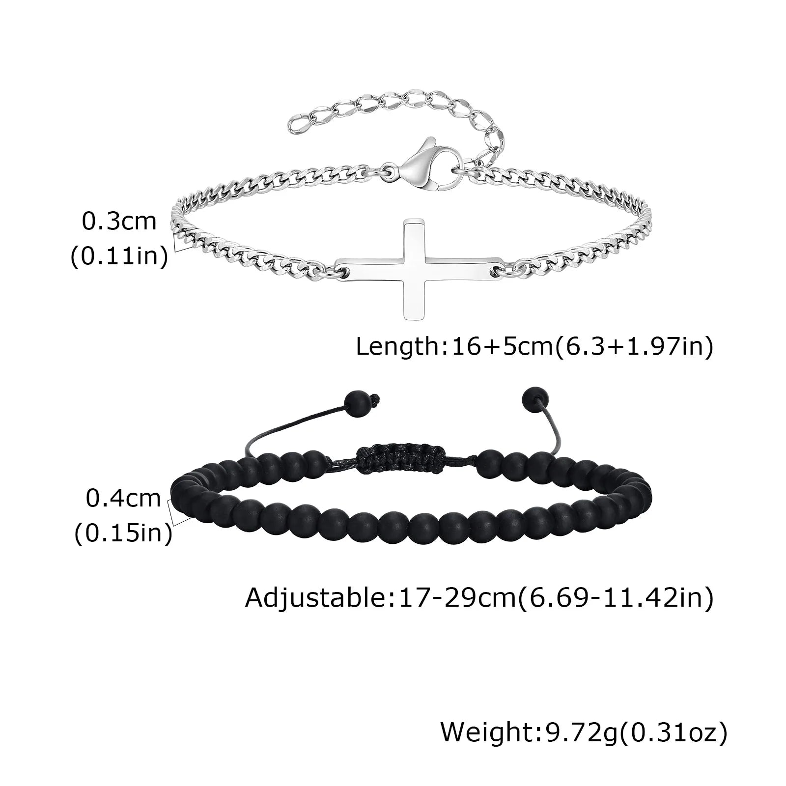 2/3pcs Stainless Steel Cross Cuban Bracelets for Men Waterproof Non Fading Twist Chain Bracelet Simple Fashion Jewelry
