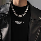 TrendMen Hiphop Rock Cuban Link Chain Alloy Necklaces For men Boys Gold Color Metal Crystal Clavicle Chain Party