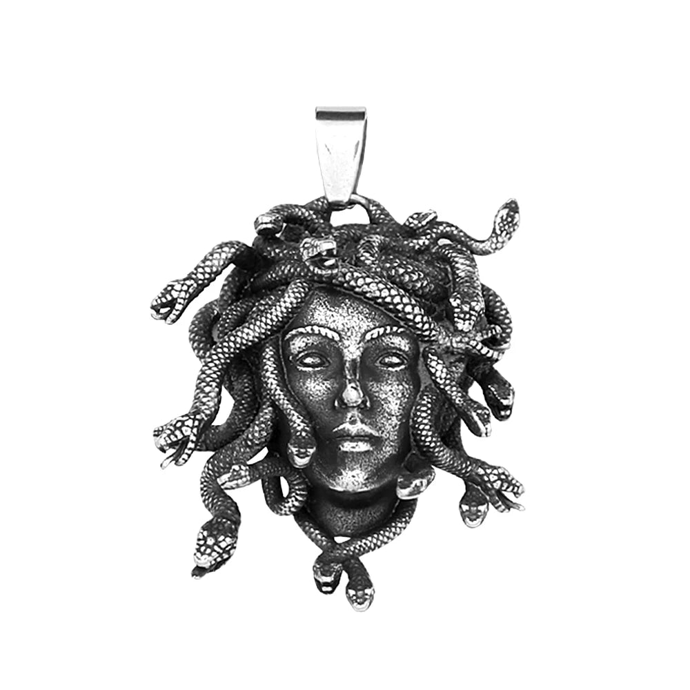 Retro Medusa Pendant Necklace Punk Gothic Snake Shaped Fashion Jewelry For Men Women Gathering Party Birthday Holiday
