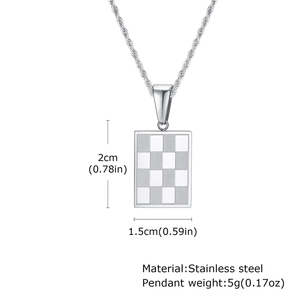 Chessboard Square Pendant — Gold