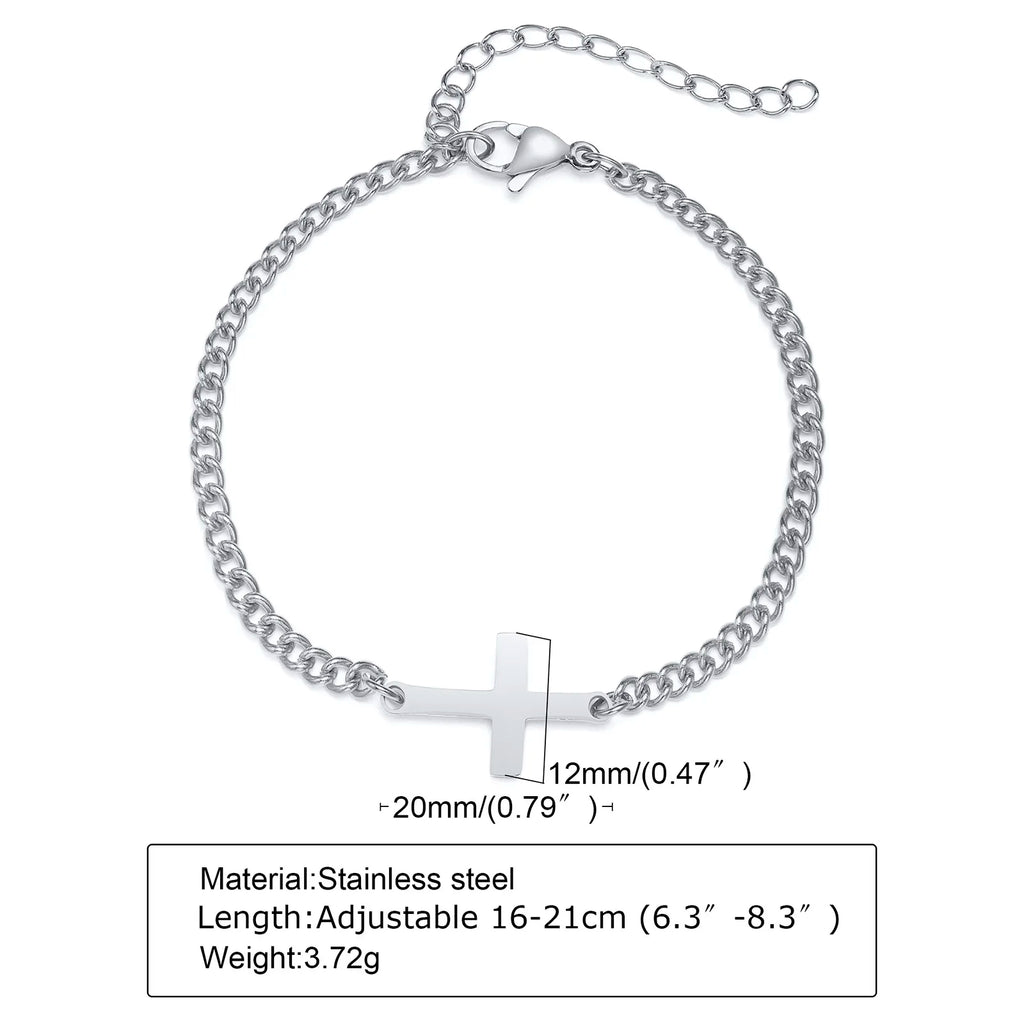 Cross Religious Bracelet — Stainless Steel