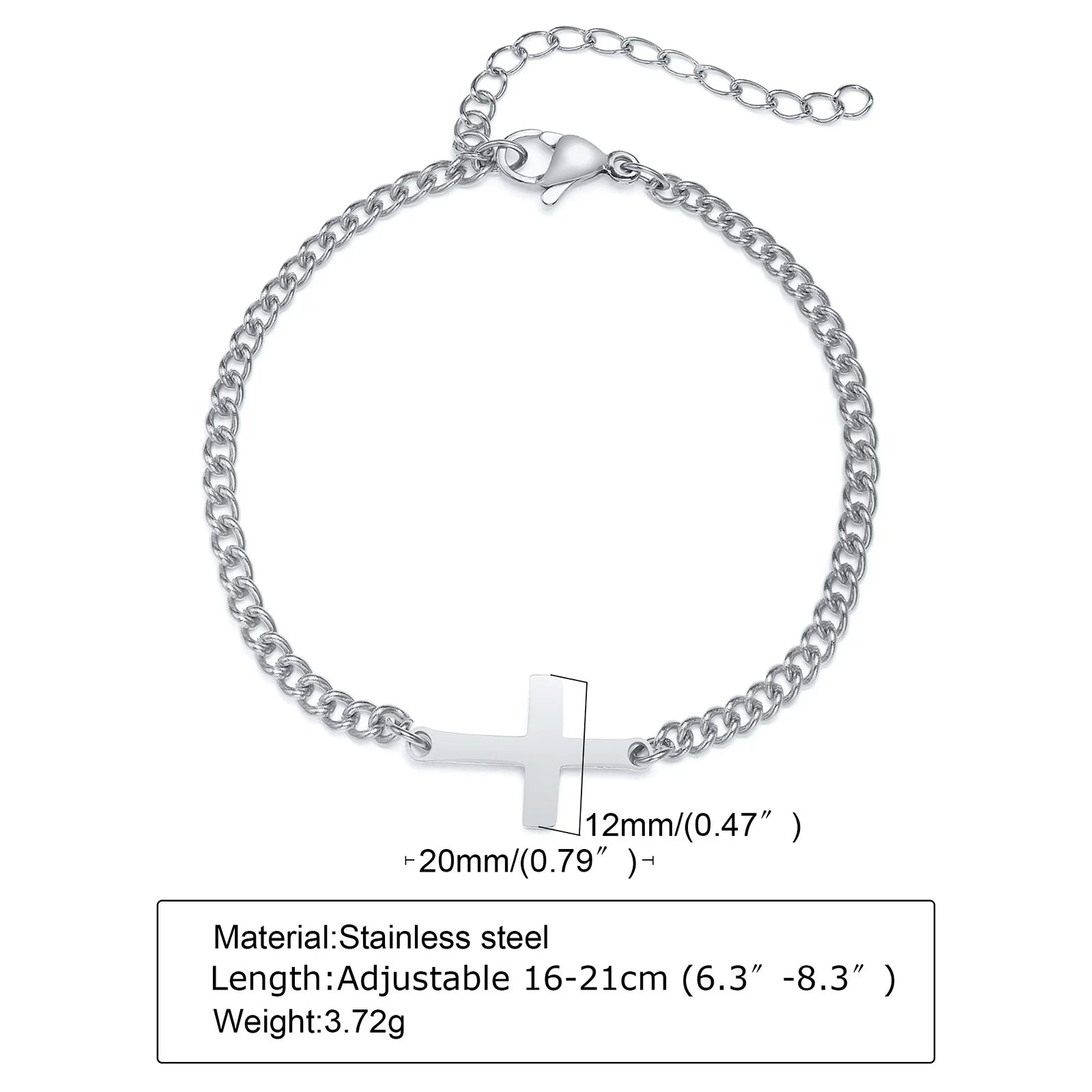 Cross Religious Bracelet — Stainless Steel