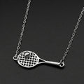 Mini Tennis Racket Pendant Necklace For Women Men Stainless Steel Gold Color Tennis Lover Gift Sweater Chain Sports Jewelry