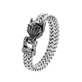 Wolf Viking Steel Bracelet Vintage Head Bangles