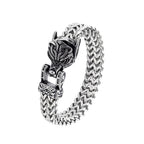 Wolf Viking Steel Bracelet Vintage Head Bangles