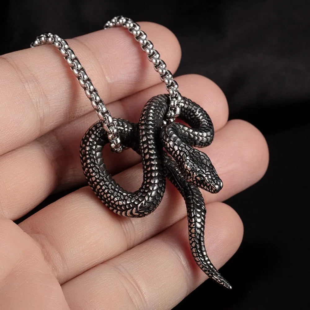 Snake Stainless Steel Pendant Necklace