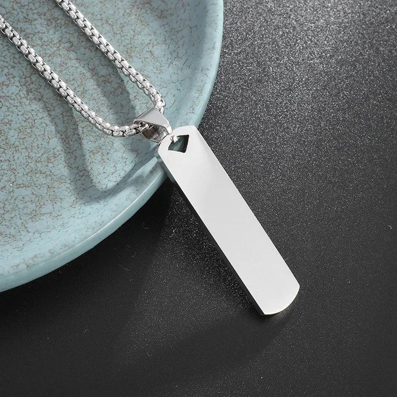Stainless Steel Square Black Natural Stone Necklace Beautiful Geometric Polygon Pendant for Women Casual Punk Jewelry