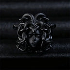 Ancient Greek Medusa Queen Coin Finger Ring — Vintage Style