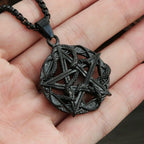 Pentagram Snake Pendant — Stainless Steel