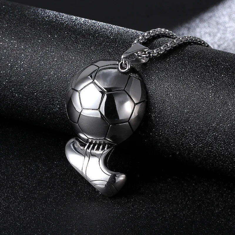 Stainless Steel Basketball Pendant Necklace