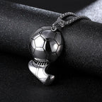 Stainless Steel Basketball Pendant Necklace