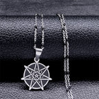 Steel Pendant Dark Enamel Transgender Symbol Triangle