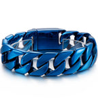 Matte Polished Gold Color Stainless Steel Men's Bracelet for Man 20MM Curb Link Chain Wrist On Hand Bands Jewelry