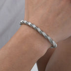 Somen Hollow Mesh Mobius Bracelets For Men Silver Color Flexible Stainless Steel Wide Edge String Bracelet Wedding