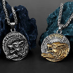 Viking Fenrir Wolf Pendant Necklace — Stainless Steel