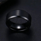 New Fashion Charm Jewelry Ring for Men Women Stainless Steel Black Rings Wedding Engagement Band Quality Matte Male