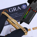 Iced Out Cuban Bracelet Stainless Steel Moissanite